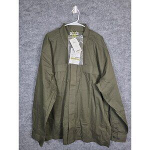 First Tactical V2 BDU Shirt Mens 2XL Green Tundra Long Sleeve Uniform Button Up